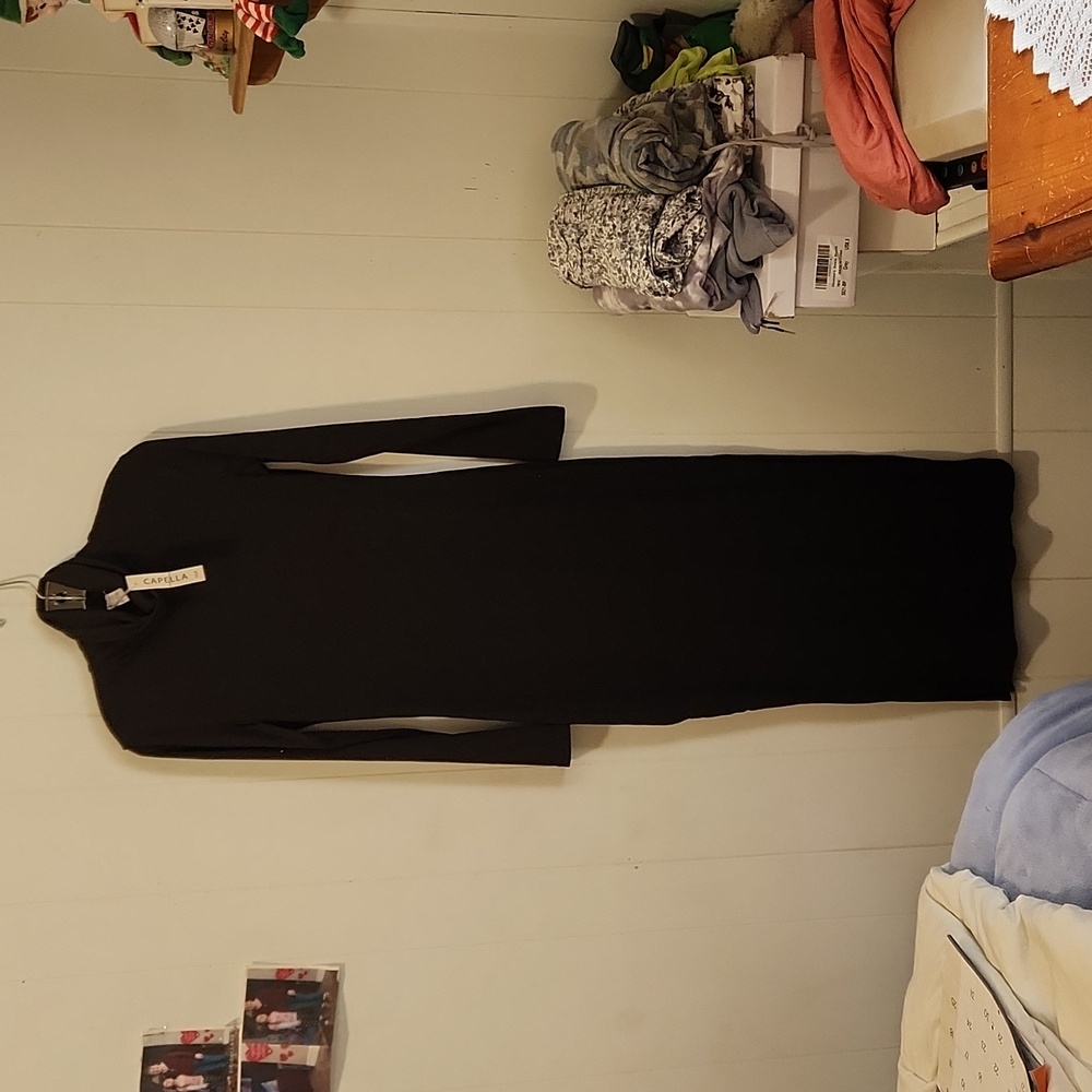 NWT CAPELLA LONG BLACK DRESS